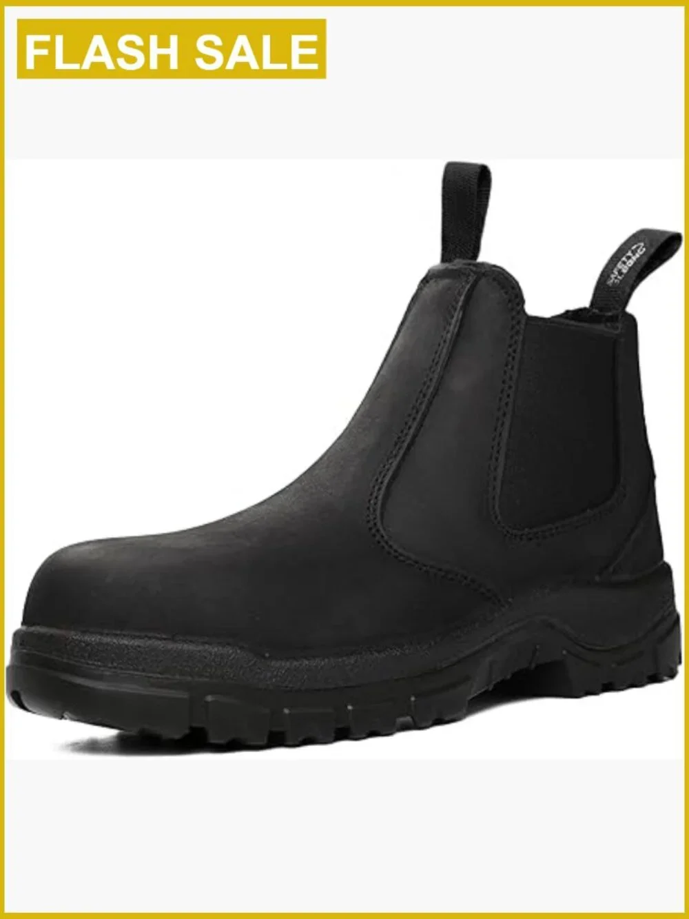 Slip on Work Boots Soft Toe Comfort Leather Abrasion Slip Resistant Chelsea